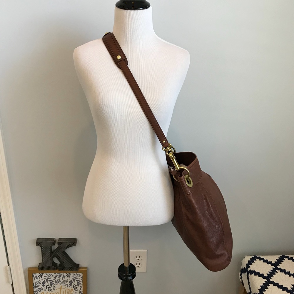 Coach leather crossbody / handbag chestnut brown - Picture 2 of 8